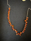 Silver Bead Chain Set With Amber Tumble Pieces