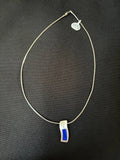 Silver Wire Collar with A Diamond Lapis Lazuli Pendant