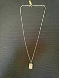 Sterling Silver Satin And Polished Christening Locket On Oval Link Chain