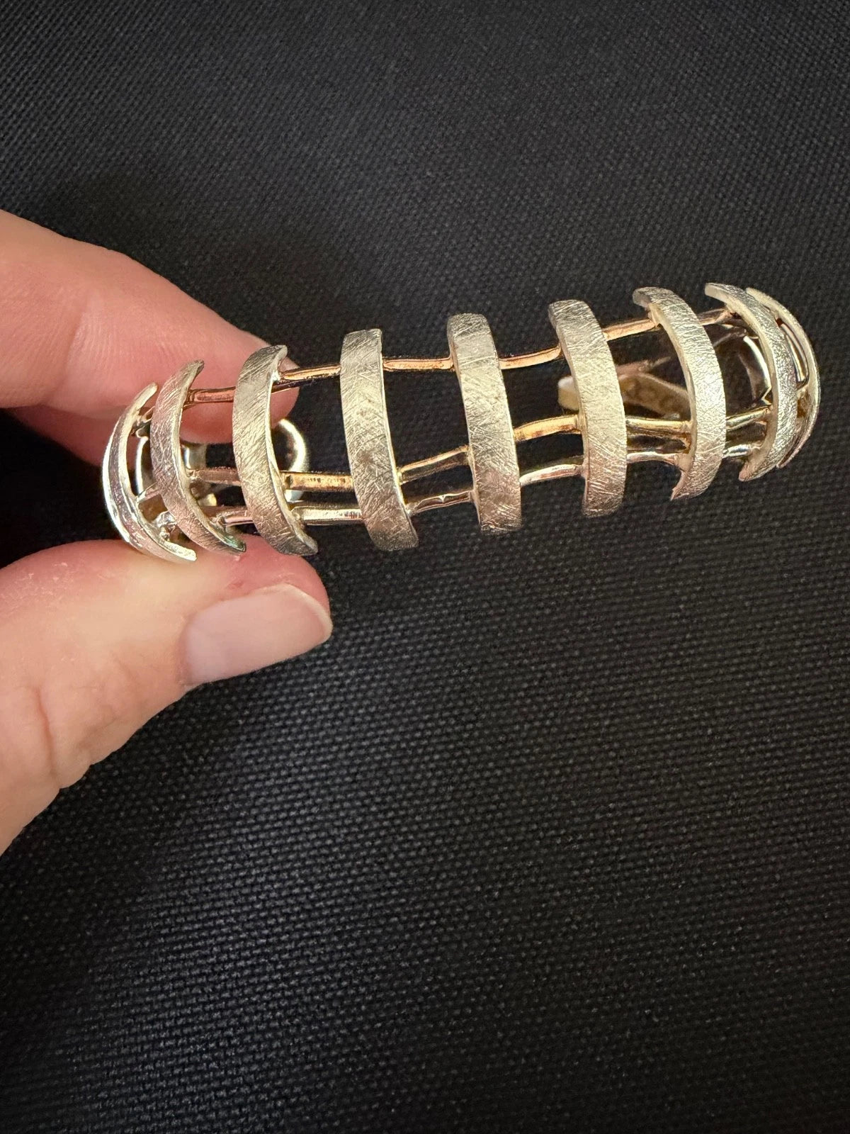 Handmade Silver and Guilt Barbed Wire Cuff Bangle