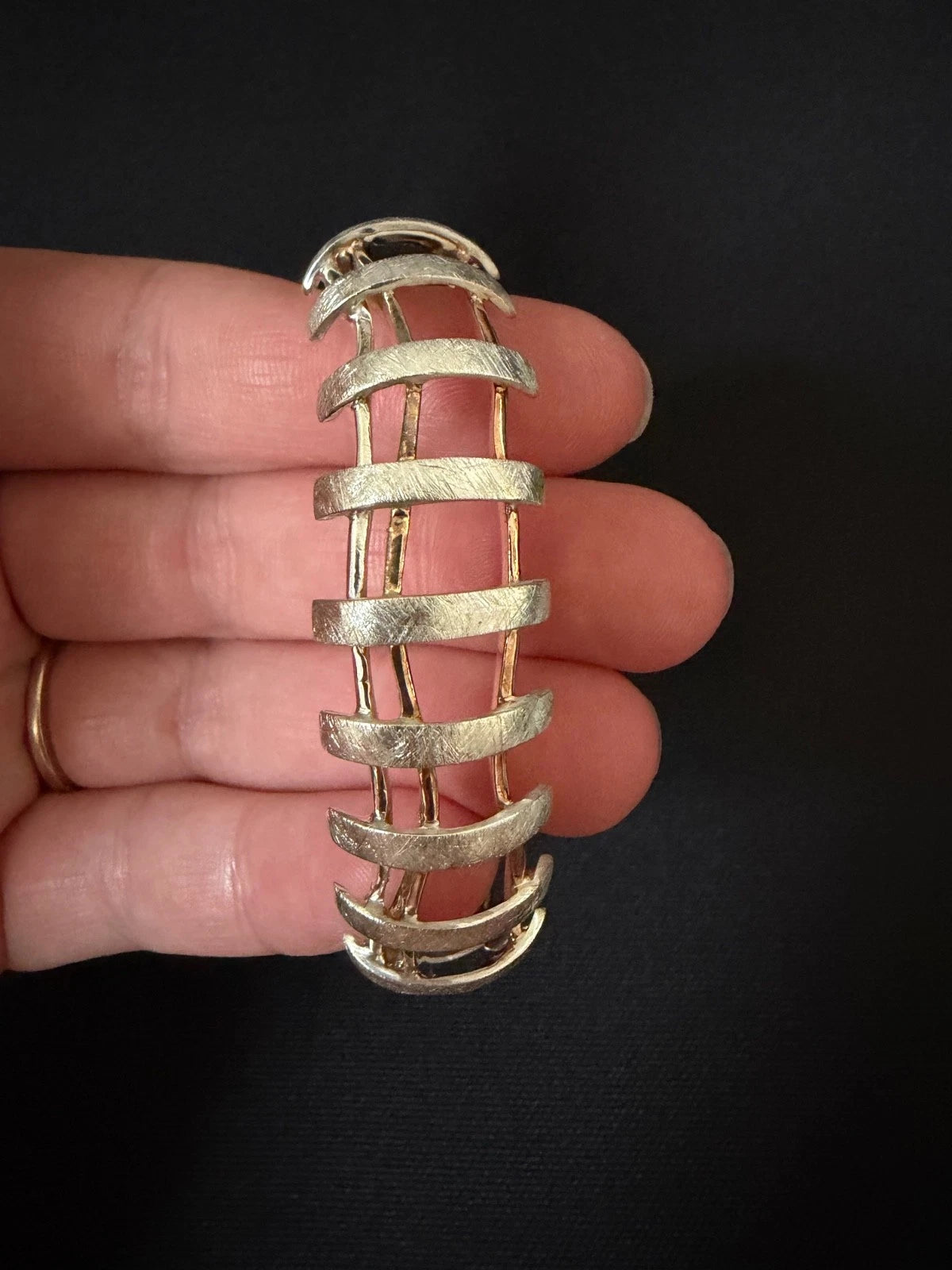 Handmade Silver and Guilt Barbed Wire Cuff Bangle