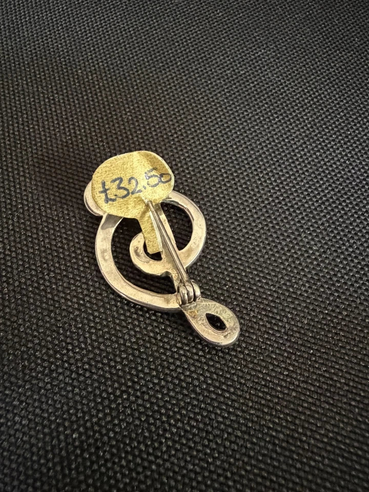 Silver Marcasite Set Treble Clef Brooch