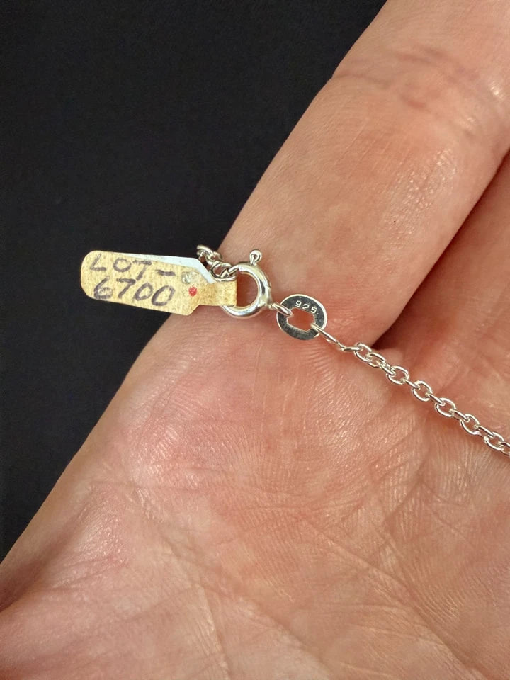 Sterling Silver Satin And Polished Christening Locket On Oval Link Chain