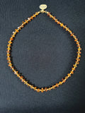 Tumble Style Amber Necklace Alternate Set With Silver Guilt Beads and Guilt Trigger Clasp
